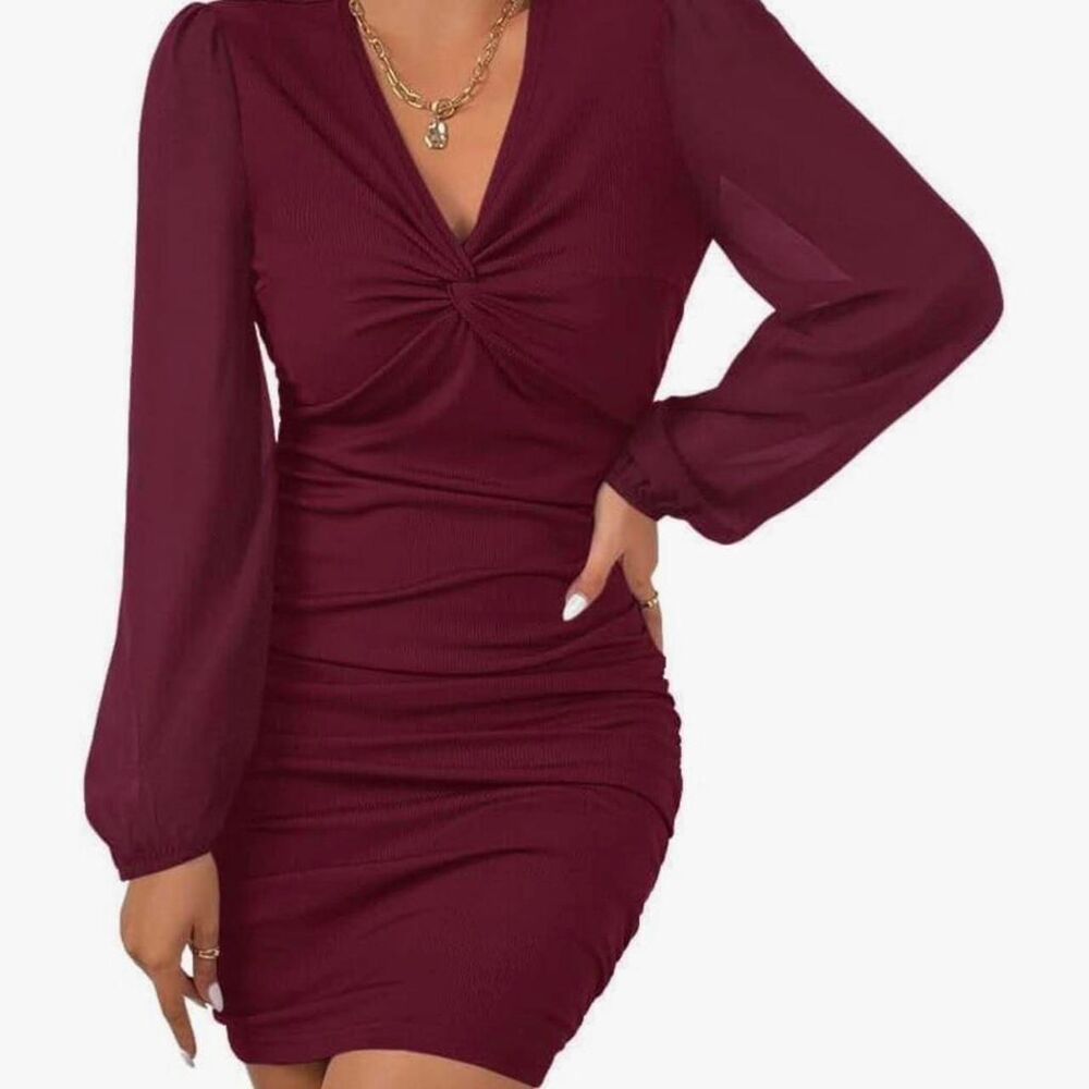 Unbranded Women's Burgundy and Red Dress